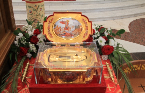 Казаки Самарского окружного казачьего общества встретили ковчег со святыми мощами Георгия Победоносца